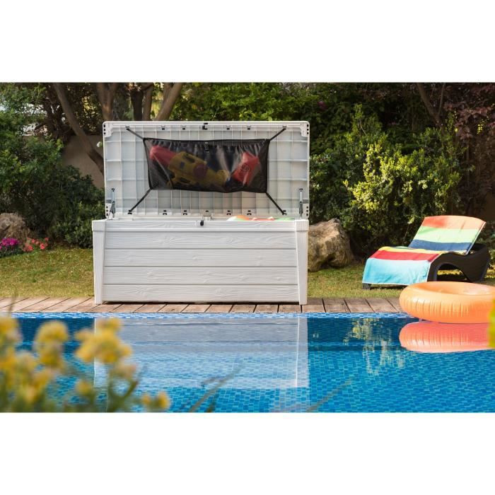 Keter - Coffre De Rangement Extérieur En Résine 455 Litres Blanc - Malle De Jardin
