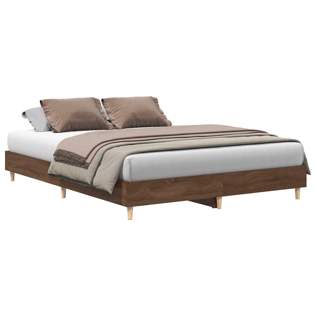 Cadre De Lit Sans Matelas Chêne Marron 150x200 Cm