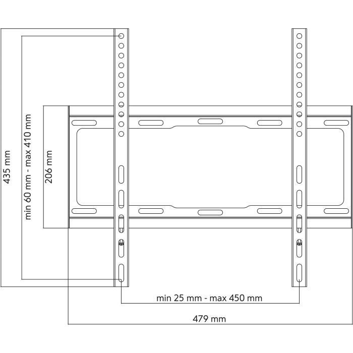 ONE FOR ALL WM2411 - Support mural TV Support plat pour écran 32-65''/81-165cm - Pour TV max 100kgs - 25mm du mur - Neuf