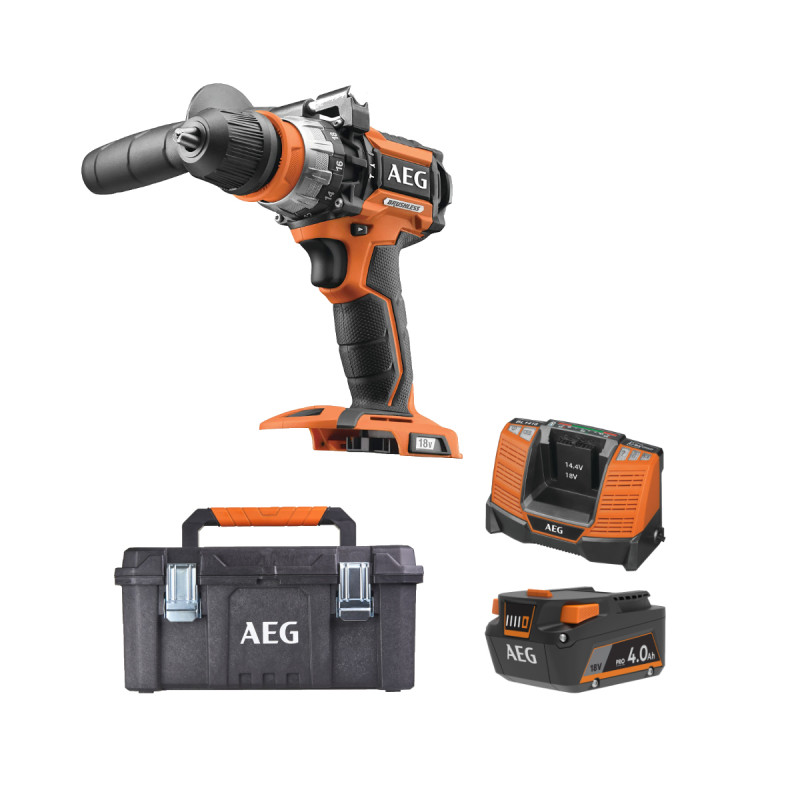 Pack Aeg 18v - Perceuse Percussion Brushless 75 Nm - Batterie 4.0 Ah - Chargeur - Ca