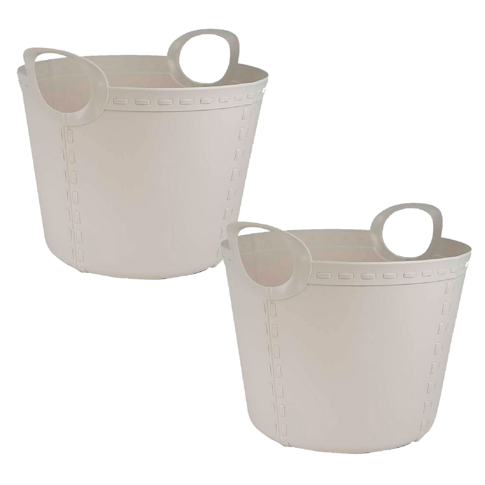 2x Panier Craft Medium 25l Gris Clair 45x38,5x34