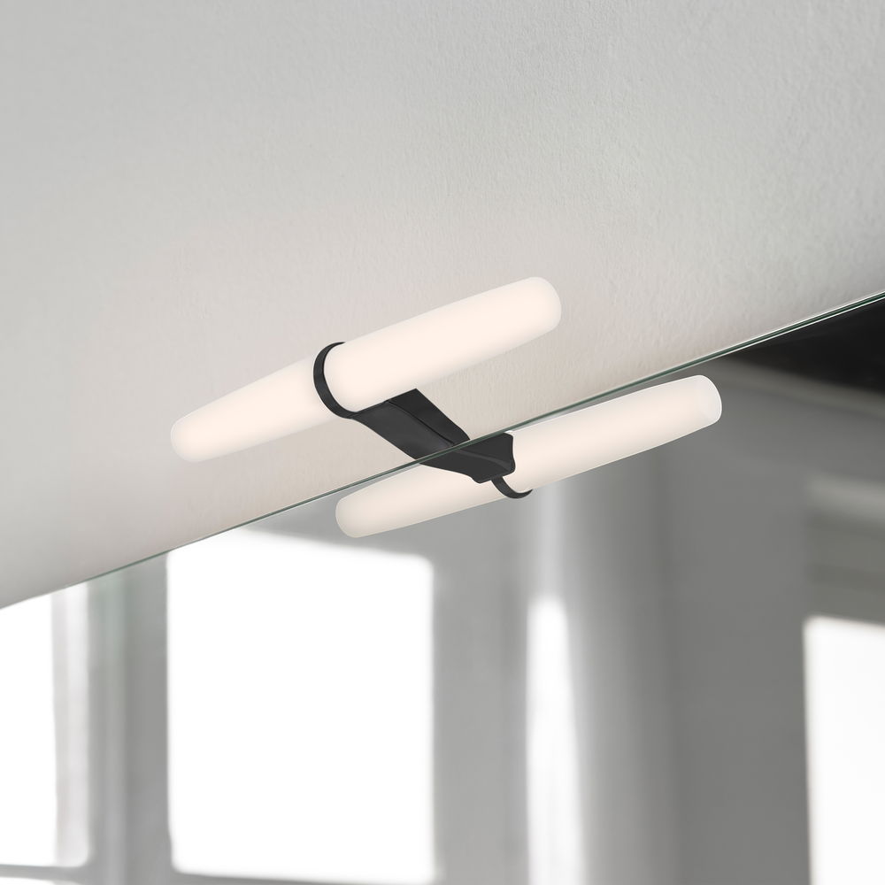 Spot Led Pour Miroir De Salle De Bain Gemini (ac 230v 50hz), Peint En Noir