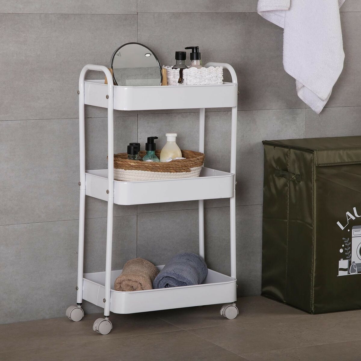 Chariot De Cuisine Versa Blanc 30 X 76 X 46 Cm Fer