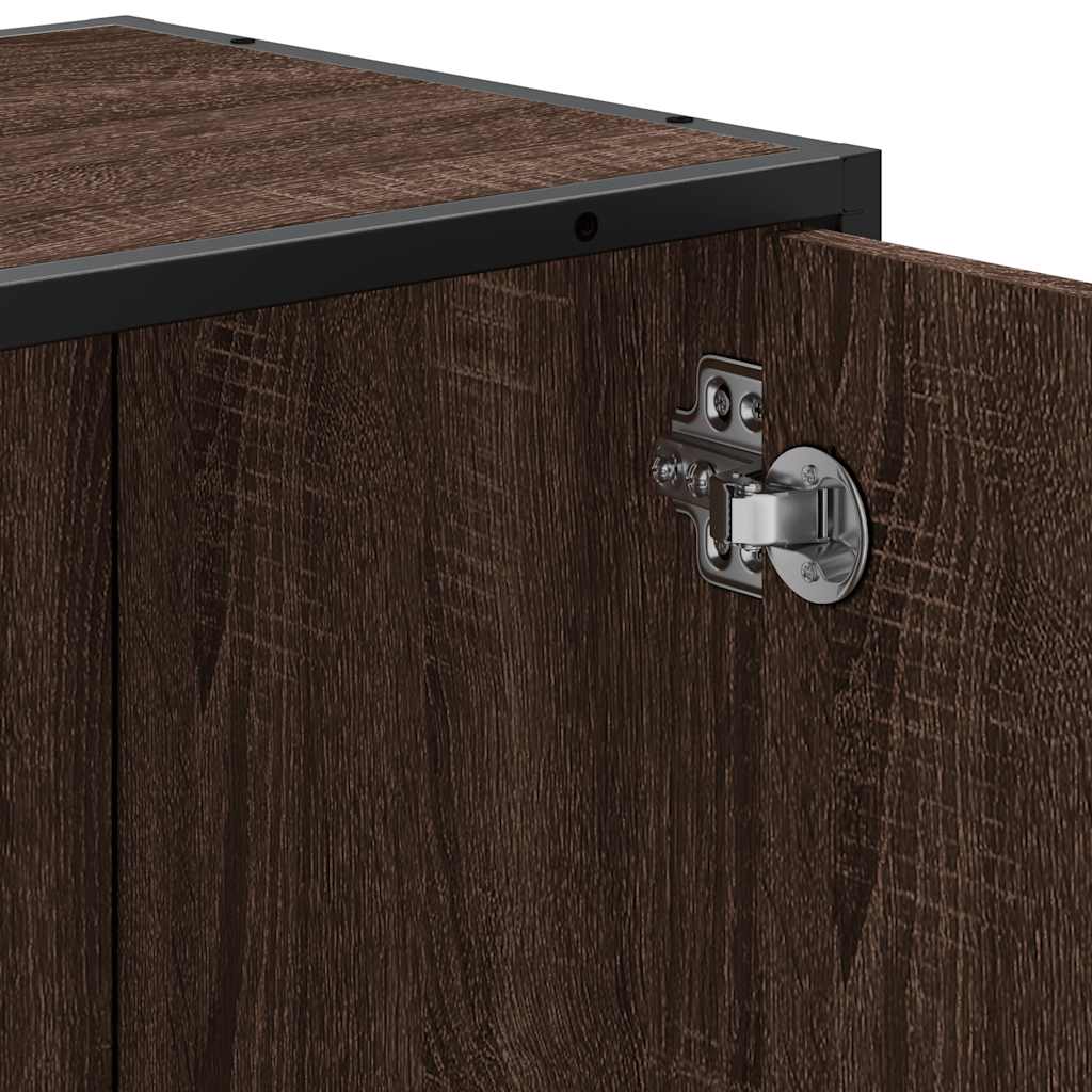 Armoire De Lavabo De Salle De Bain | Meuble Sous Vasque | Rangement Sous Lavabo Chêne Marron 65x33x60 Cm