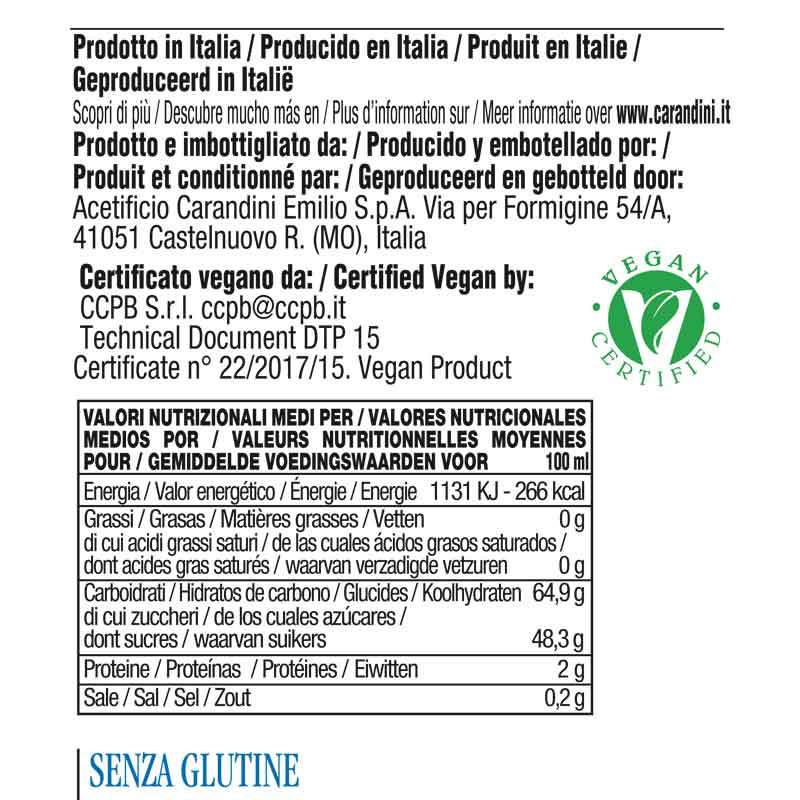 Tris Crèmes Au Vinaigre Balsamique De Modena Igp:  Classique,  Fruits Rouges, Truffe Blanche 250 Ml X 3 ACETIFICIO CARANDINI
