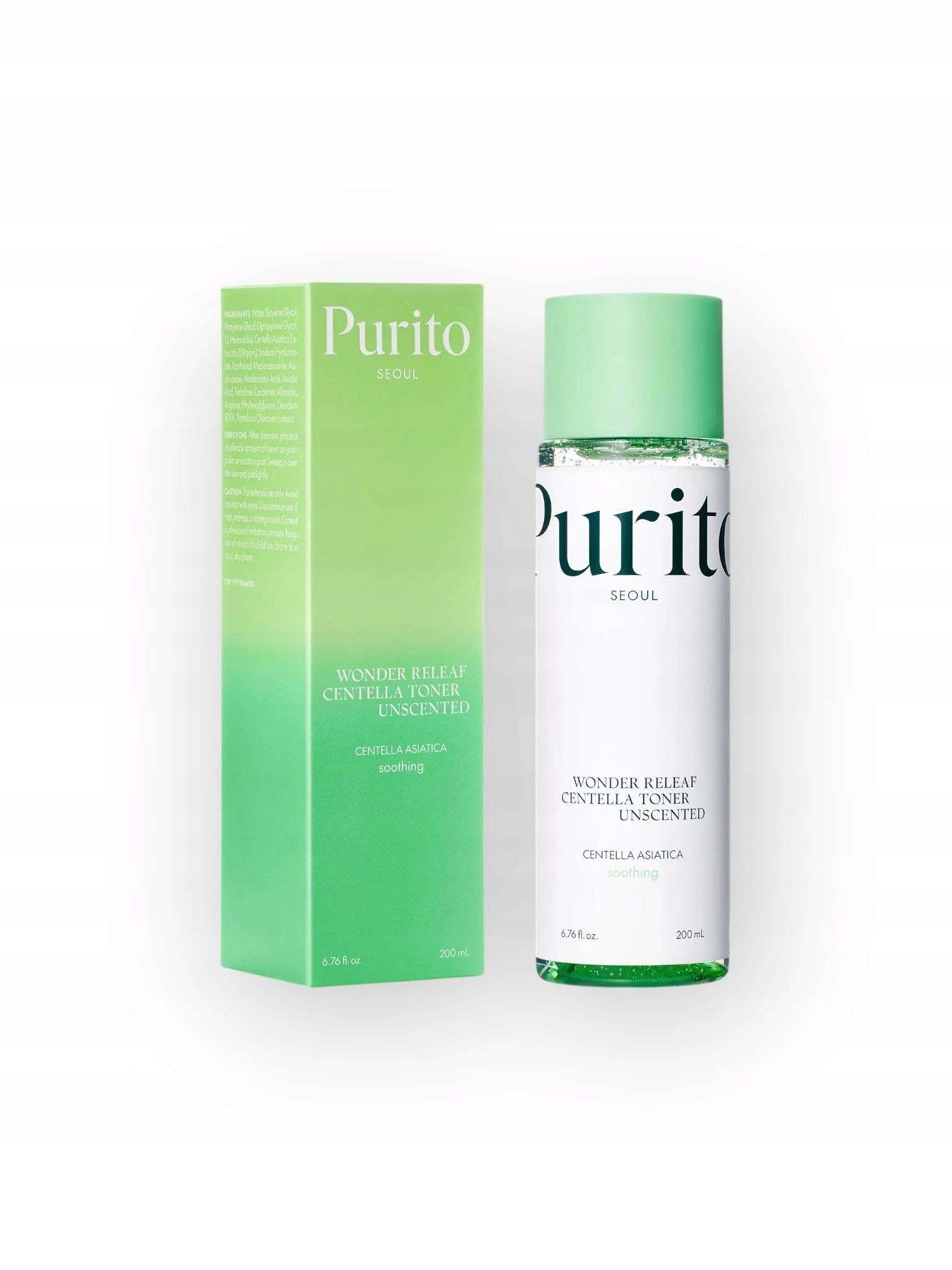 Centella Asiatica, panthenol a hyaluronát sodný v toneri Purito