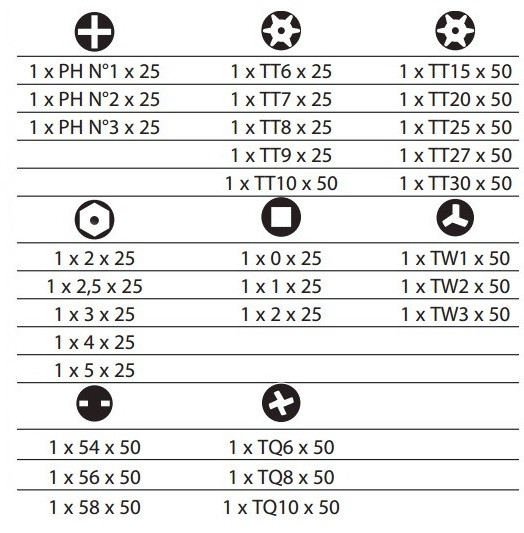 Coffret De 30 Embouts De Vissage Lt25 Et 50mm Leman