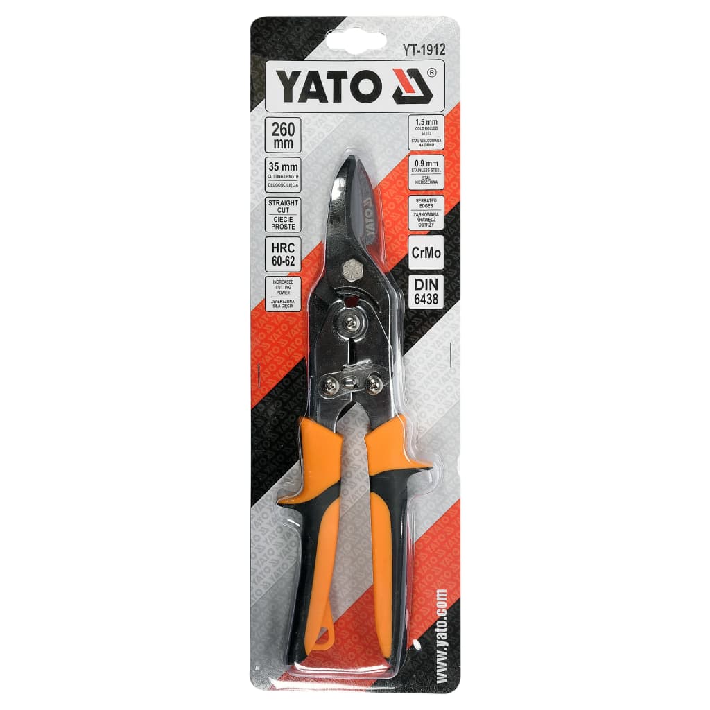 Cisaille À Étain Droite 260 Mm Jaune Yato