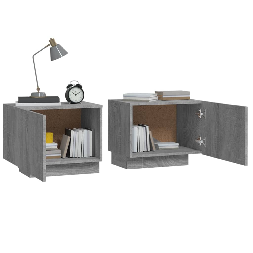 Table De Chevet | Table De Nuit | Table D'appoint Sonoma Gris 100x35x40 Cm Bois D'ingénierie