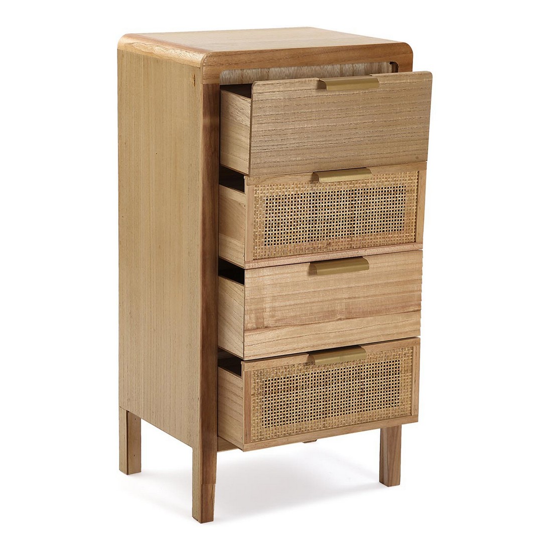Caisson À Tiroirs Rotin Bois Mdf (30 X 77,5 X 40 Cm)