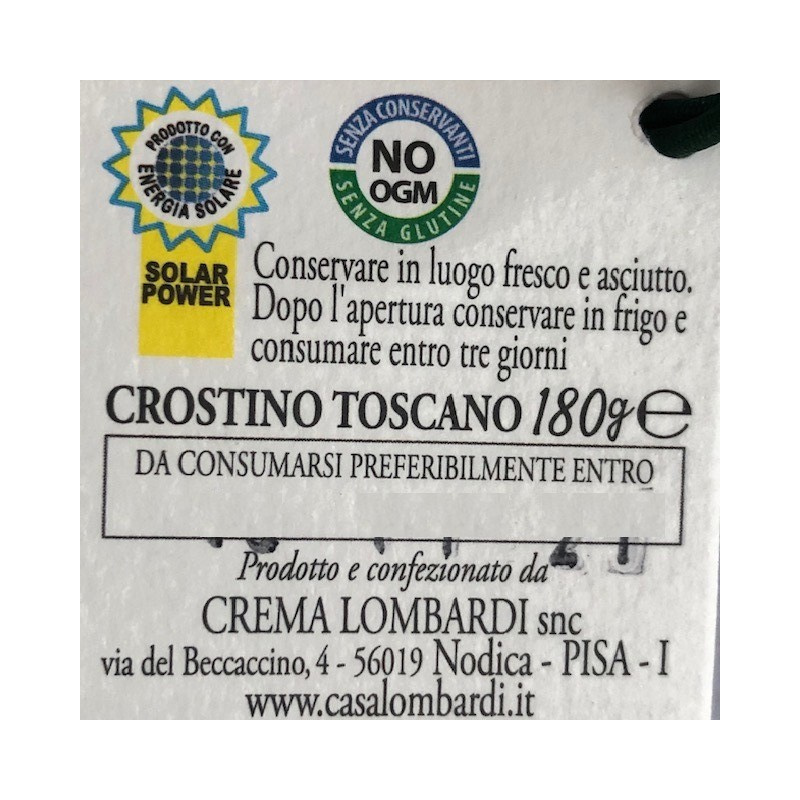 Paté Crostini Toscans Aux Foies De Volaille 180 Gr CASA LOMBARDI