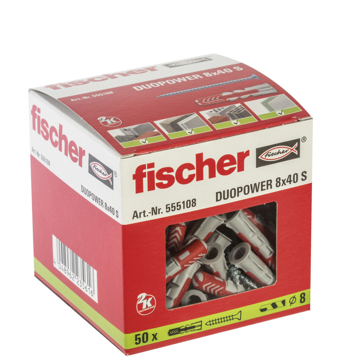 Chevilles Et Vis Fischer Duopower 50 Chevilles Et Vis (5,5 X 50 Mm)