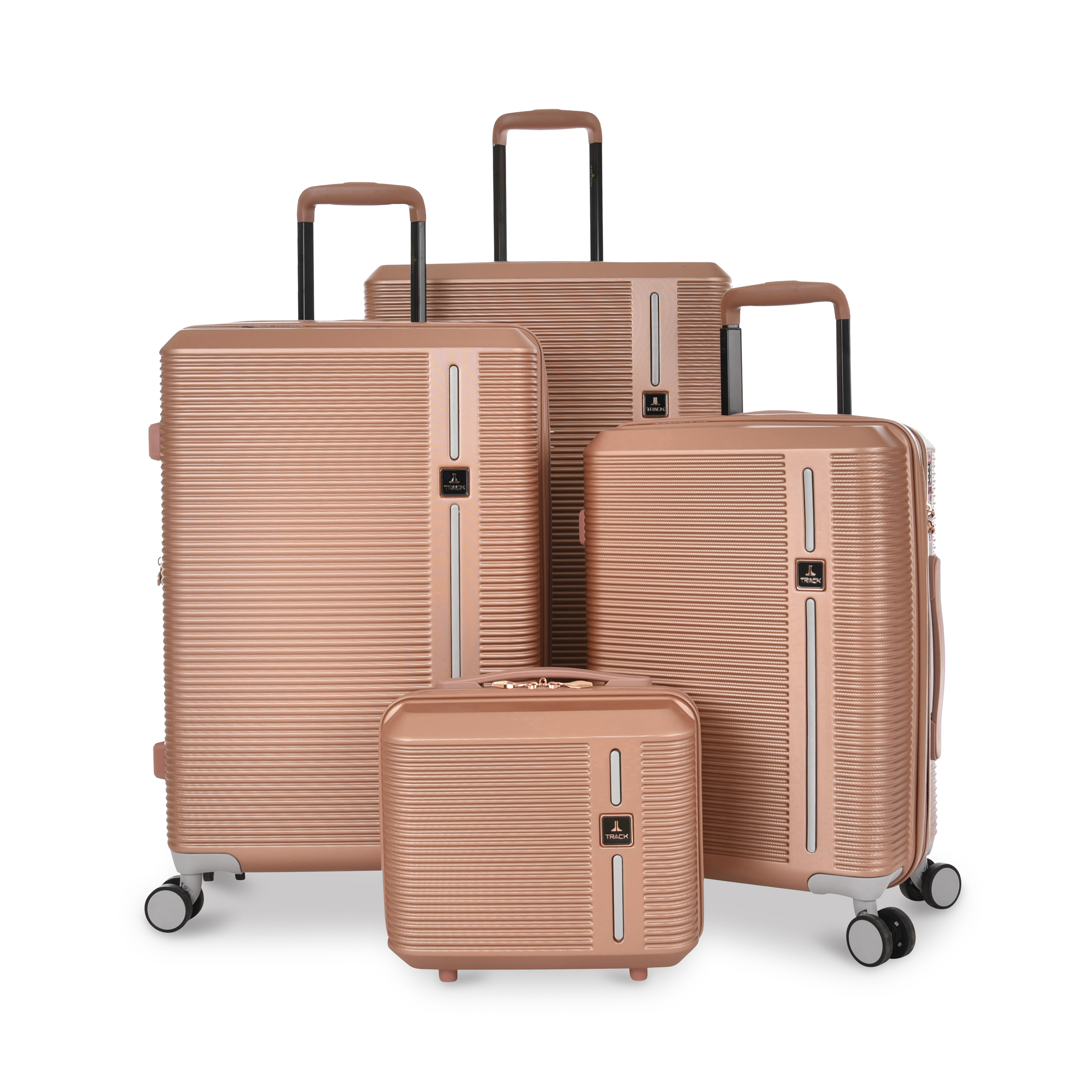 Track Luggage Set (12"/20"/24"/28"),4 Pieces,Pink