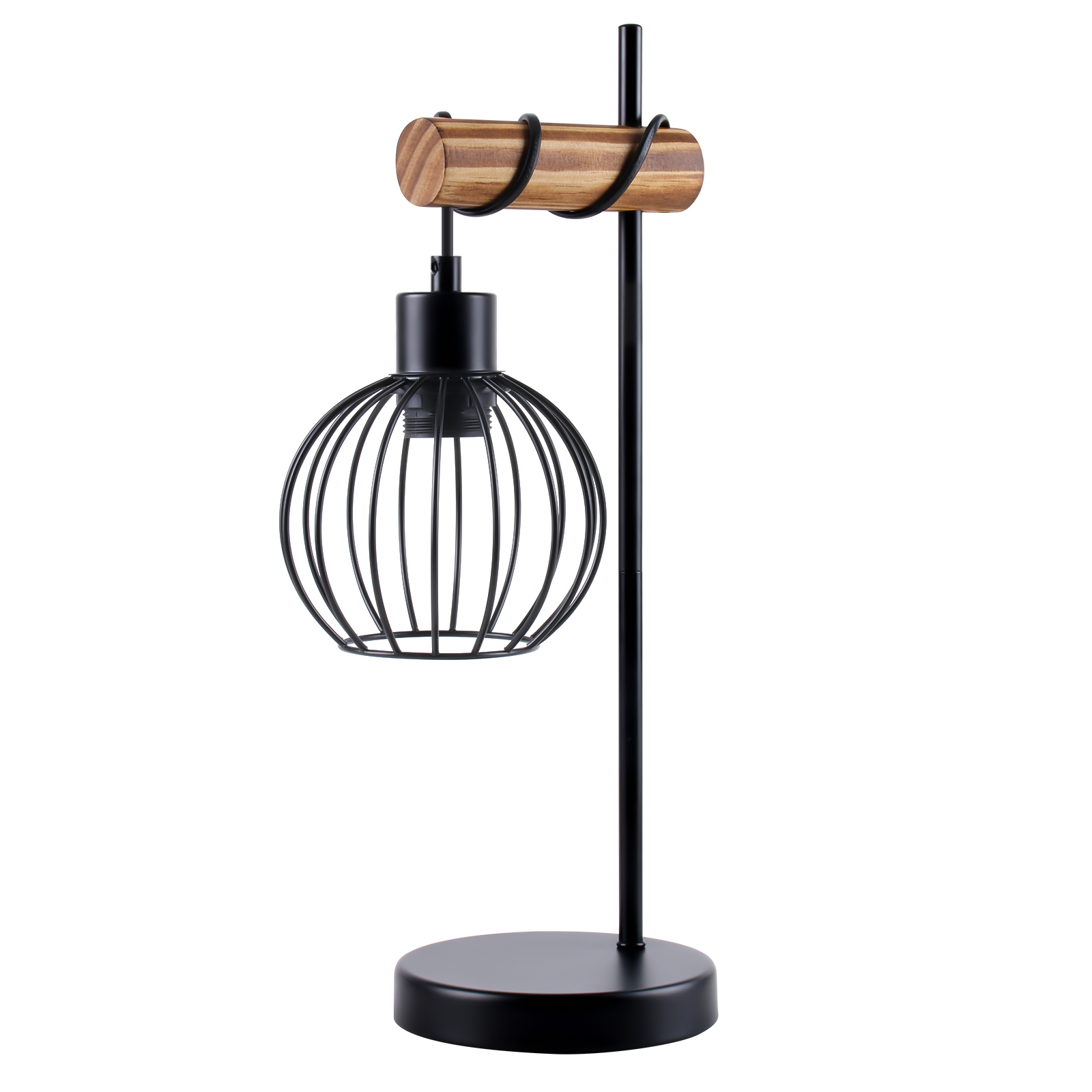 Zmh Lampada Da Tavolo Vintage Industriale Retrò Metallo Nero E27 Senza Lampadina Per Soggiorno Ufficio-image