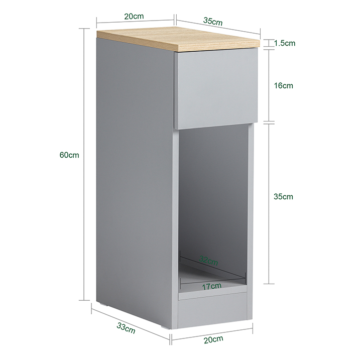 Table De Chevet Gris Fbt111-hg