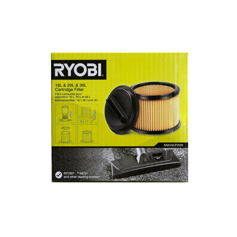 Pack Ryobi Aspirateur Eau Et Poussière Rvc-1220i-g - 1250w - 20l - Filtre De Rechang