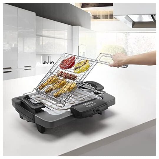 Barbecue électrique DeLonghi, 1900 W Double grille BQ60.X Noir à Prix