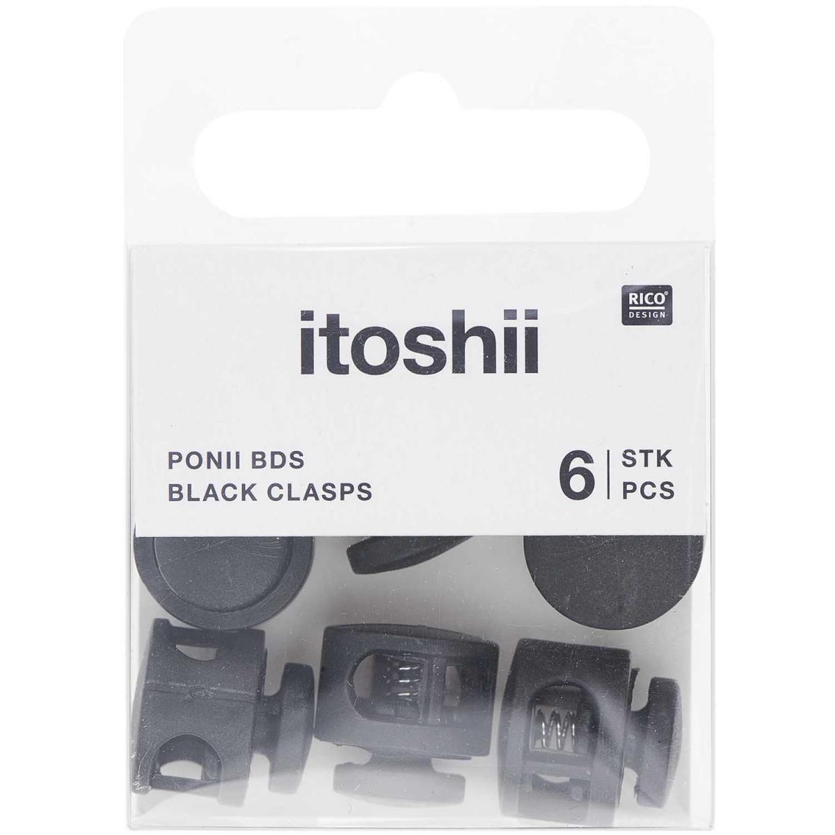 Itoshii Pack De 6 Claps De Cordon Noir