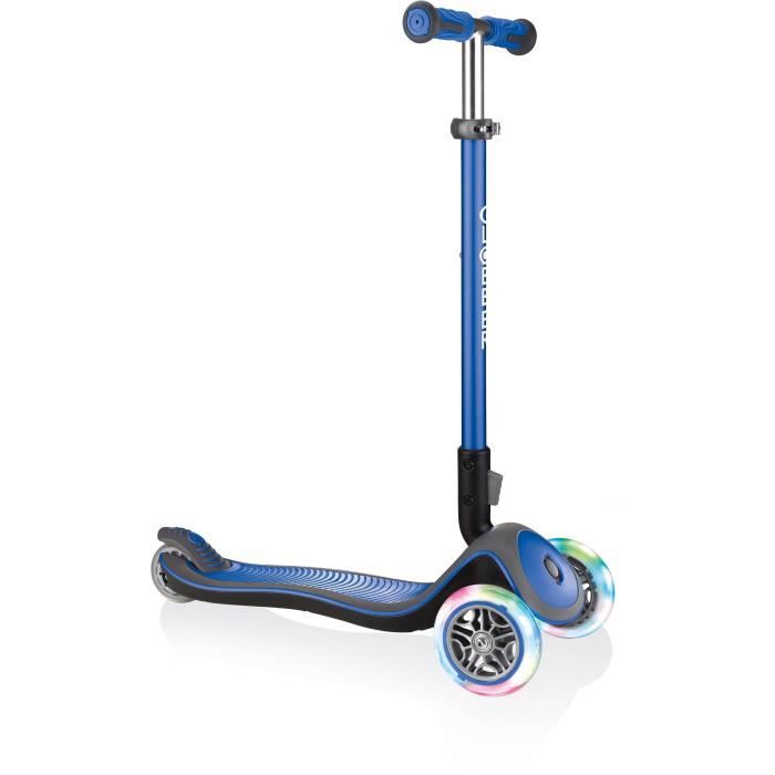 Globber Trottinette Elite Deluxe Lights 3 Roues - Bleu Marine