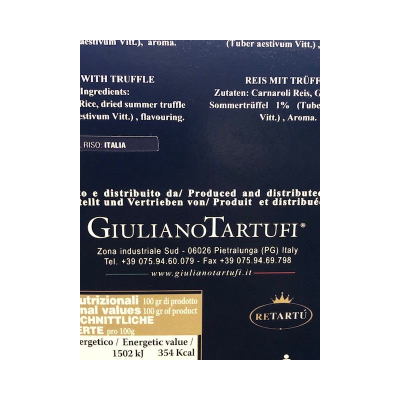 Riz Carnaroli Avec Truffe 350 Gr GIULIANO TARTUFI