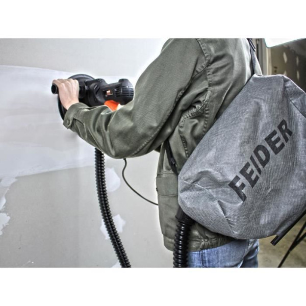 Ponceuse à Plâtre Feider 710W - 7 Vitesses, Aspiration Intégrée, 6 Abrasifs Inclus