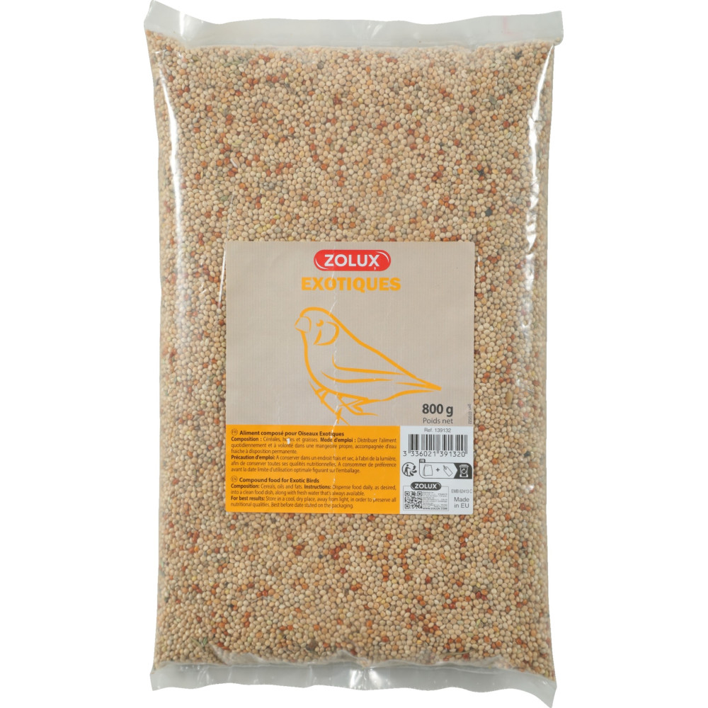 Graines Pour Oiseaux Exotiques Sac De 800 G Pour Oiseaux Zolux