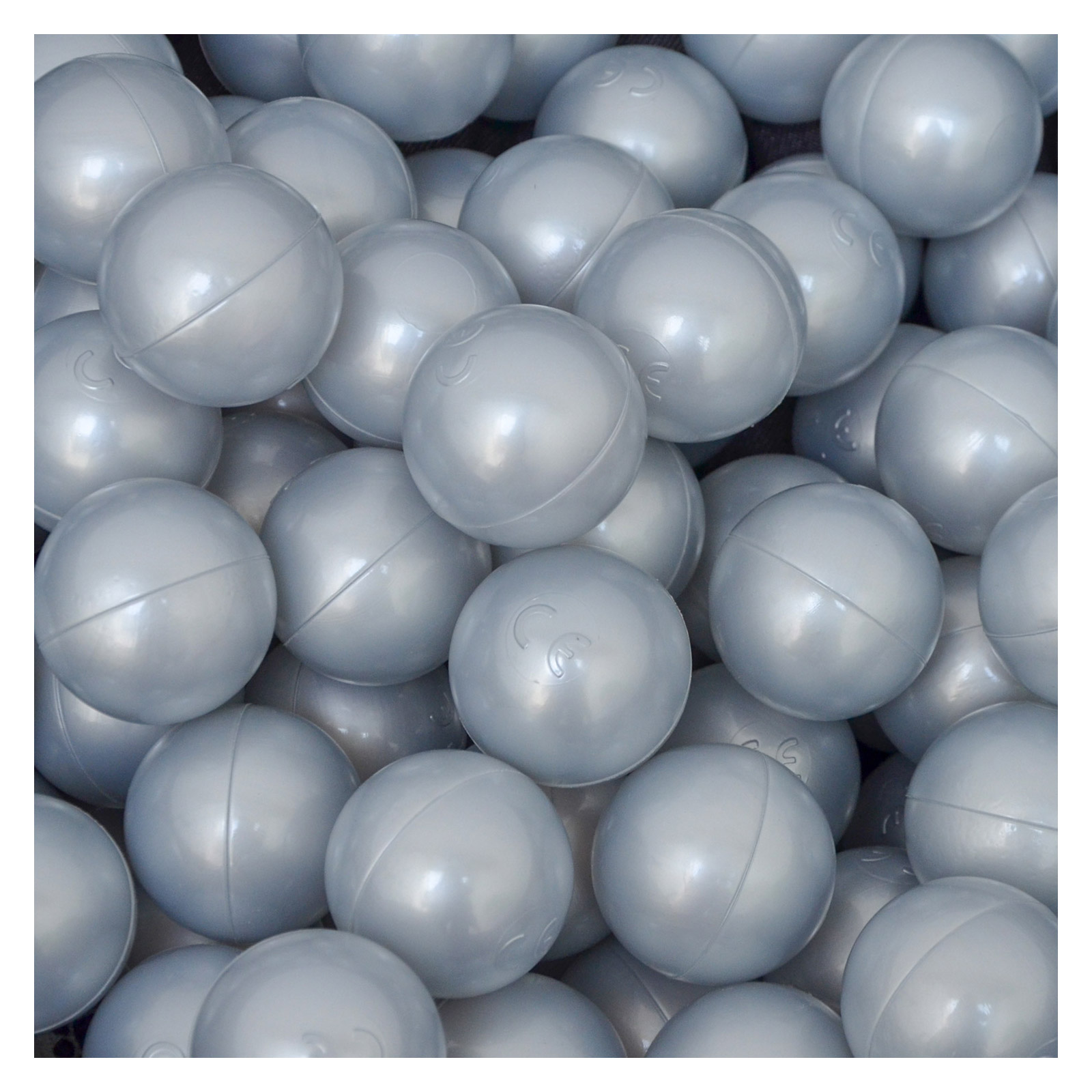Littletom 50 Boules En Pe 5,5cm De Diamètre Pour Remplir Piscine Bébé Argenté