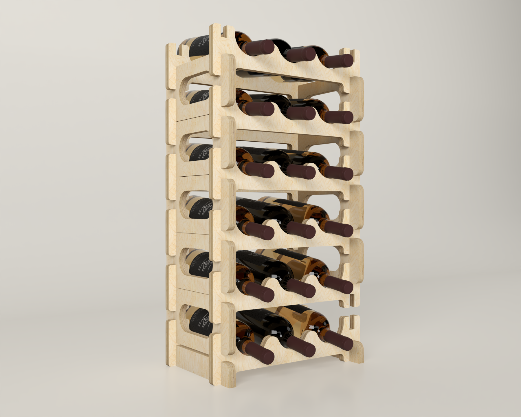 Lizzy Wine Rack 3 wide 18 bottle