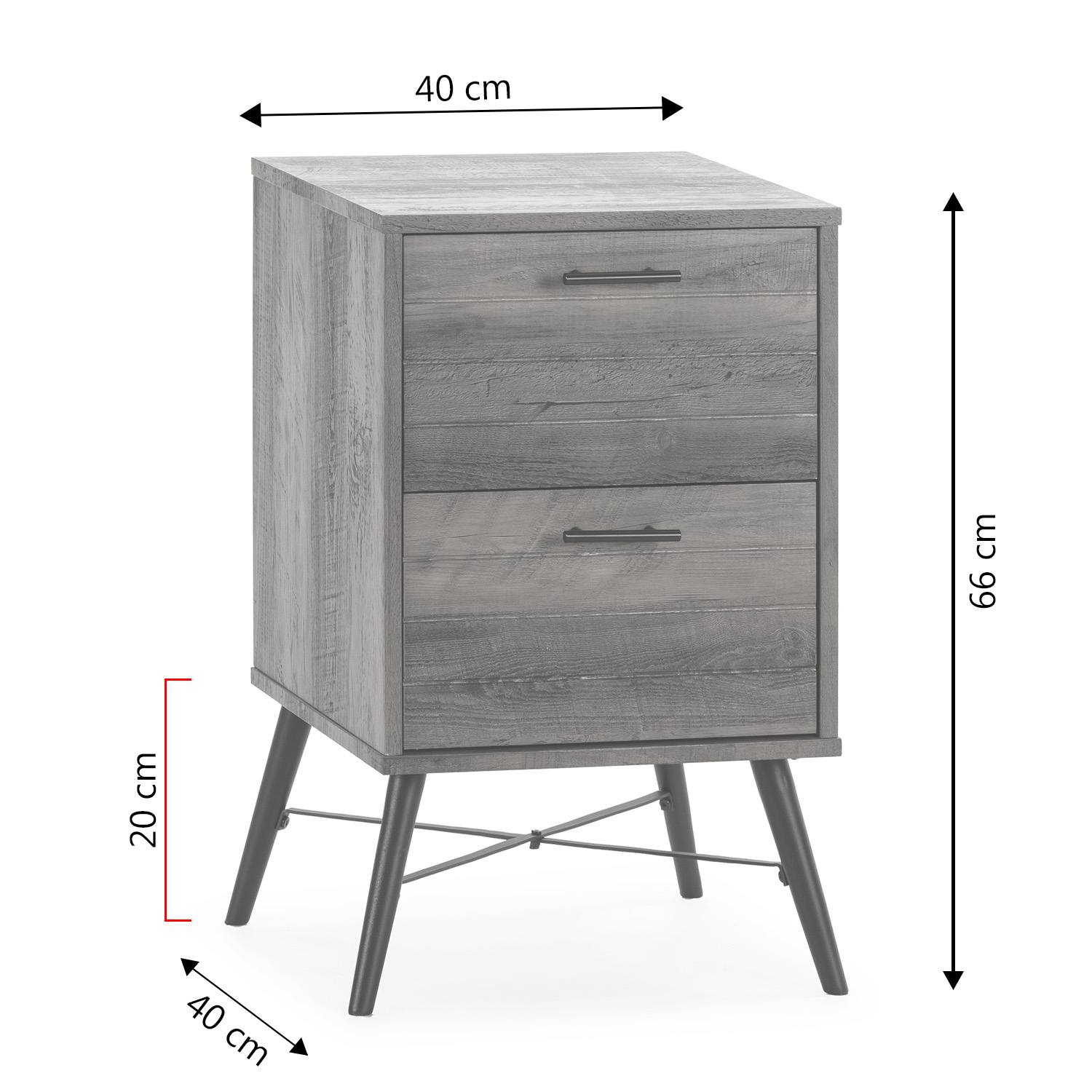 Table De Chevet Clavel 2 Tiroirs Couleur Rustique