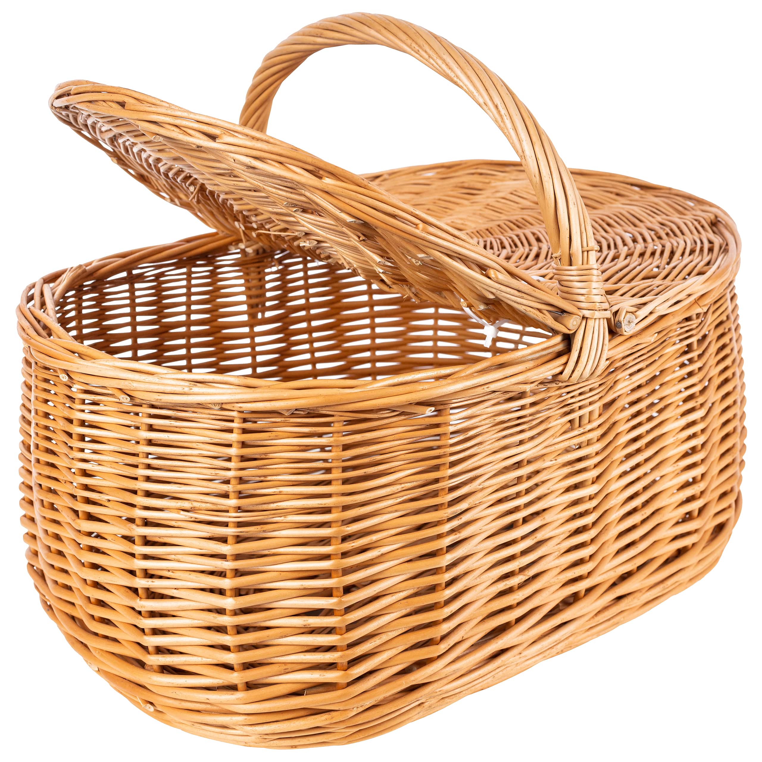 Panier à valises vintage en osier - Solutions de rangement élégantes