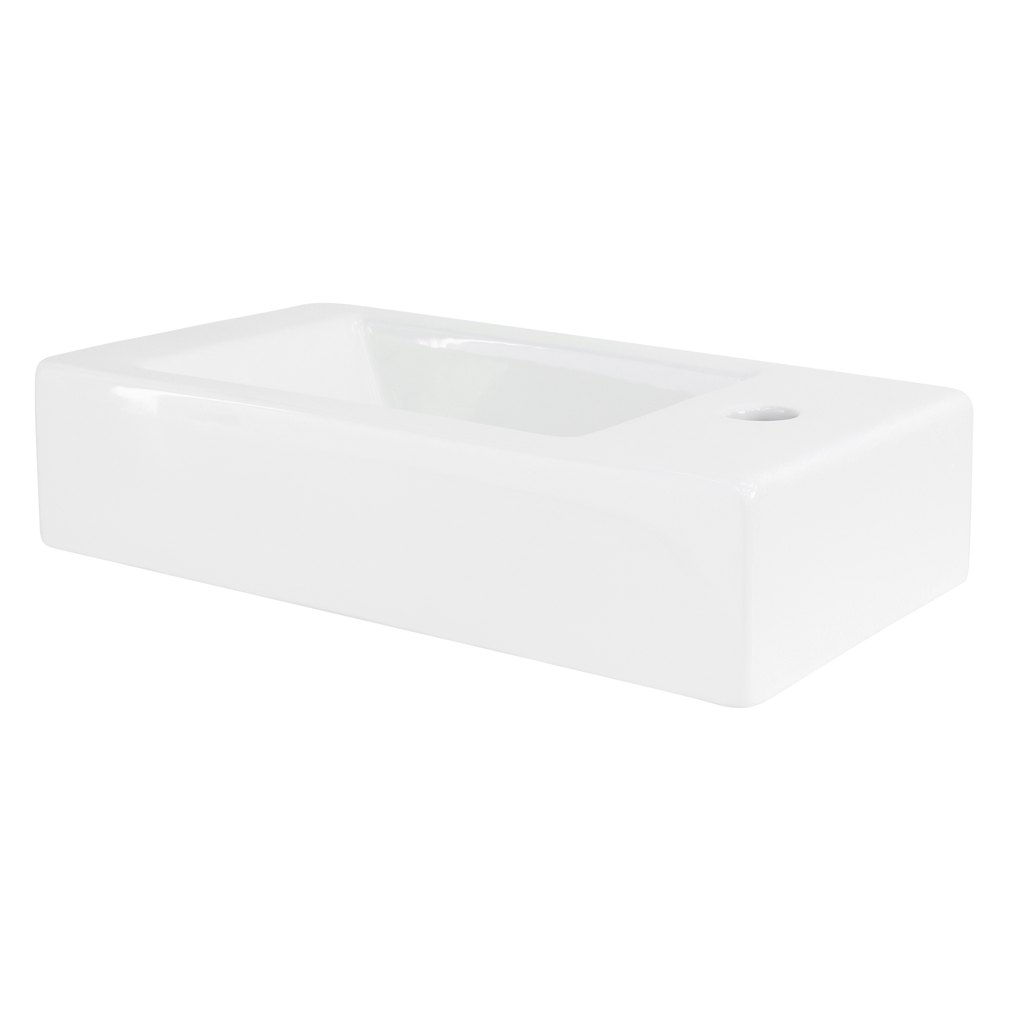 Lavabo En Céramique Blanc Vasque À Poser Moderne Rectangulaire 460x260x110 Mm