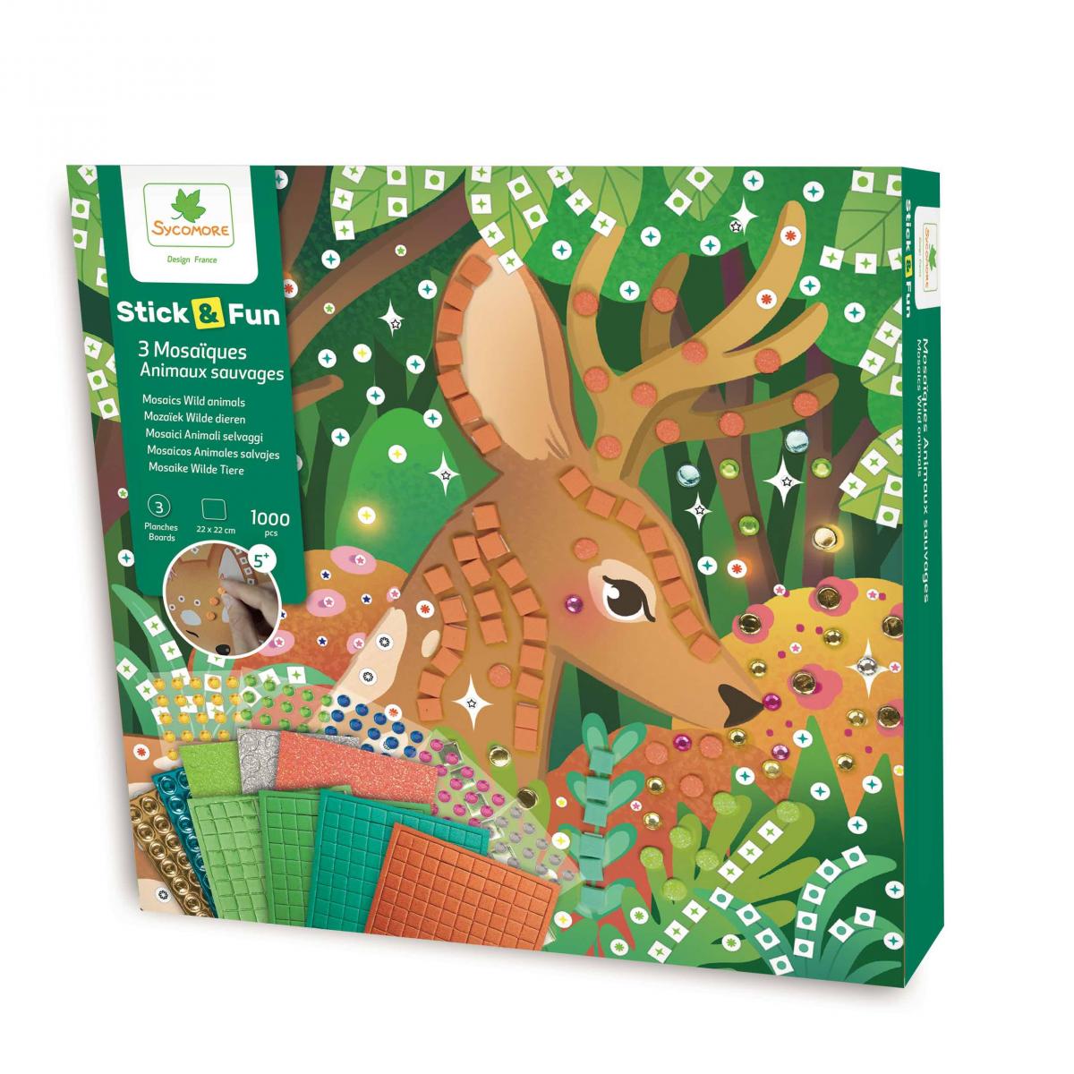 Stick N Fun 3 Mozaiques Animaux Sauvages