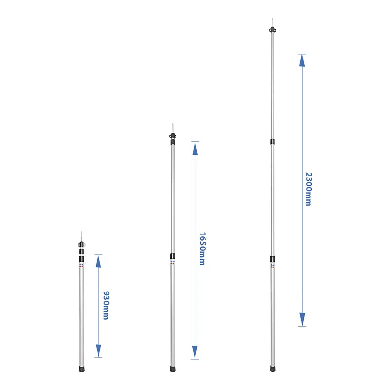 Poteau De Tente Télescopique 93-230cm Jeu De 2 Pièces