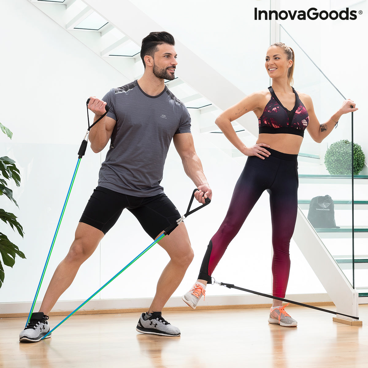 Innovagoods Lot De 3 Bandes De Résistance Avec Accessoires Et Guide D'exercice