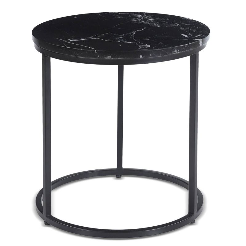 Paris Prix - Table D'appoint Effet Marbre "hano" 42cm Noir