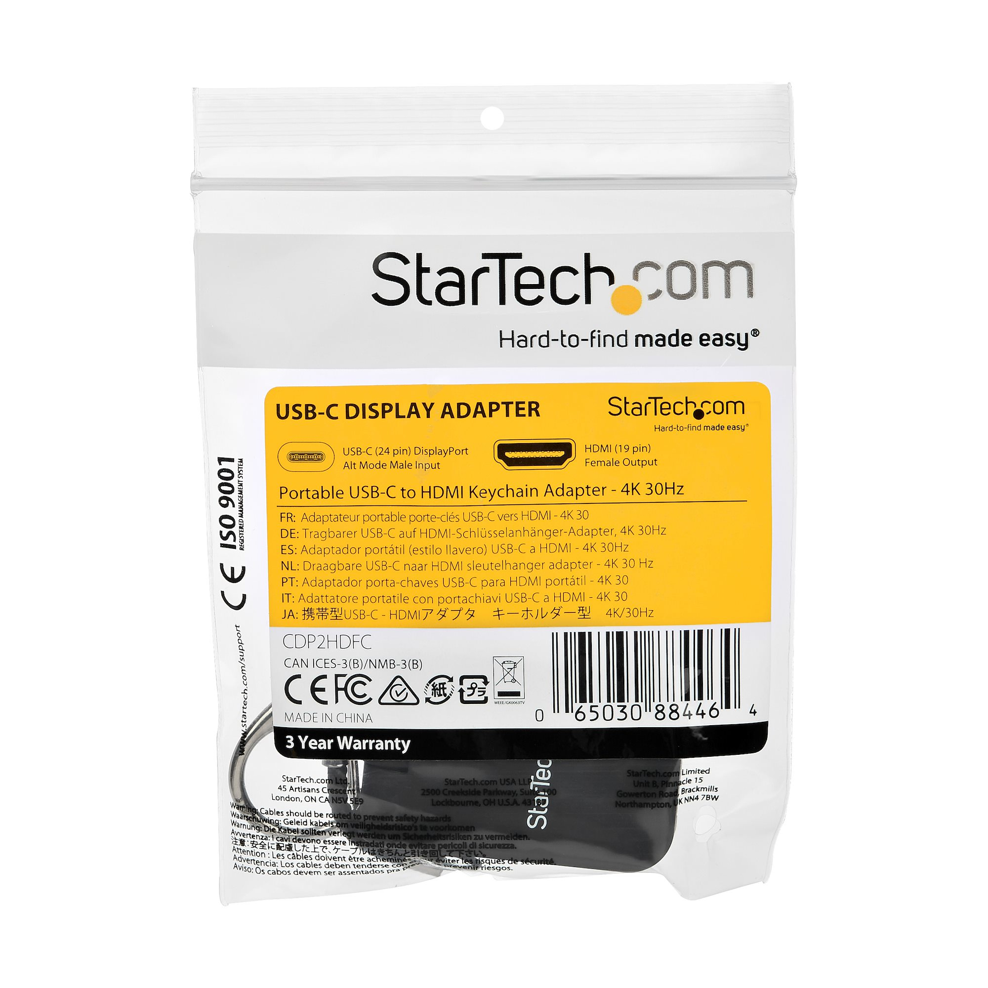 StarTech.com Adaptateur USB Type-C vers HDMI 4K porte-clés