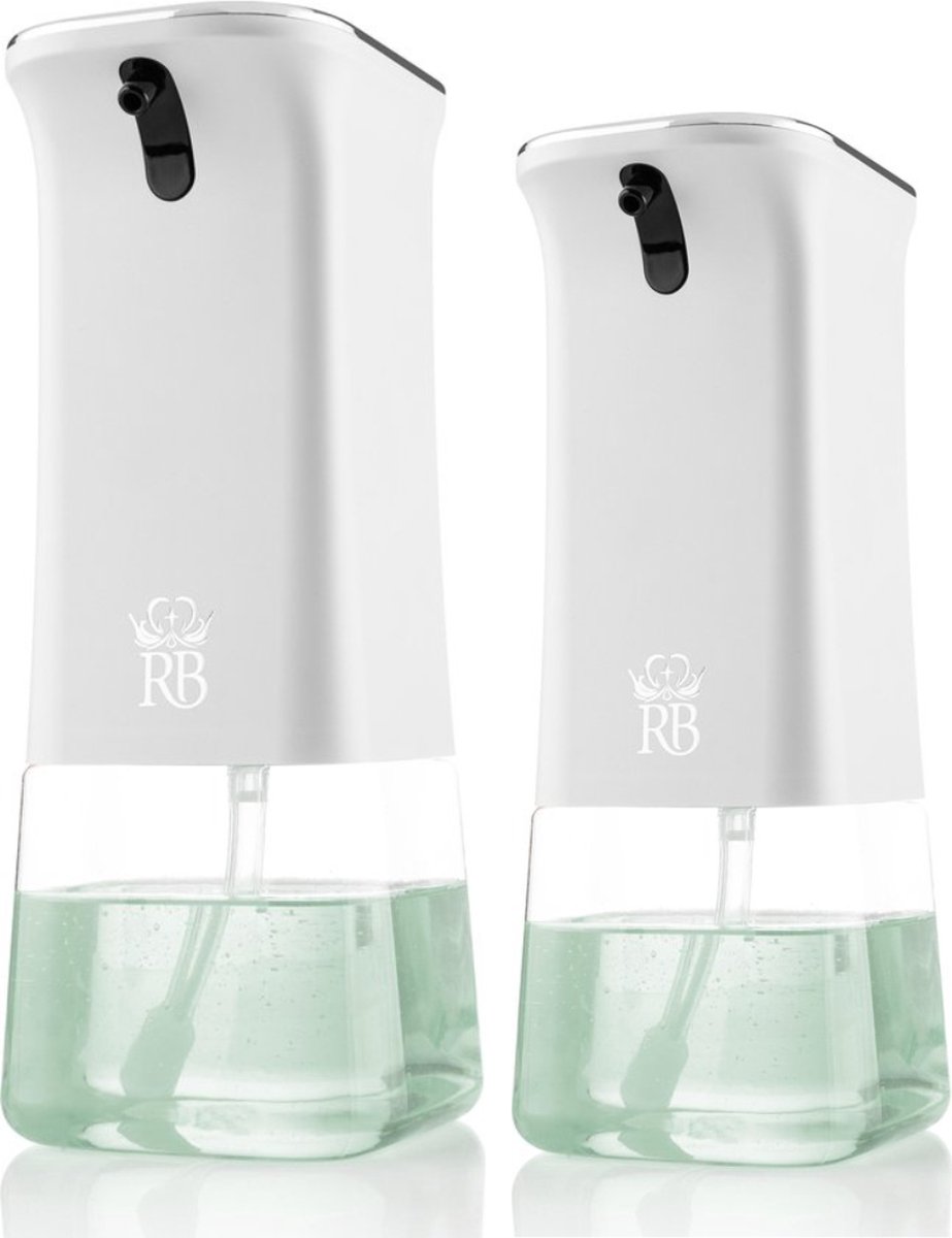 Royal Belinda - Distributeur De Savon 280 Ml + Distributeur De Savon 380 Ml - Sans Contact - Blanc
