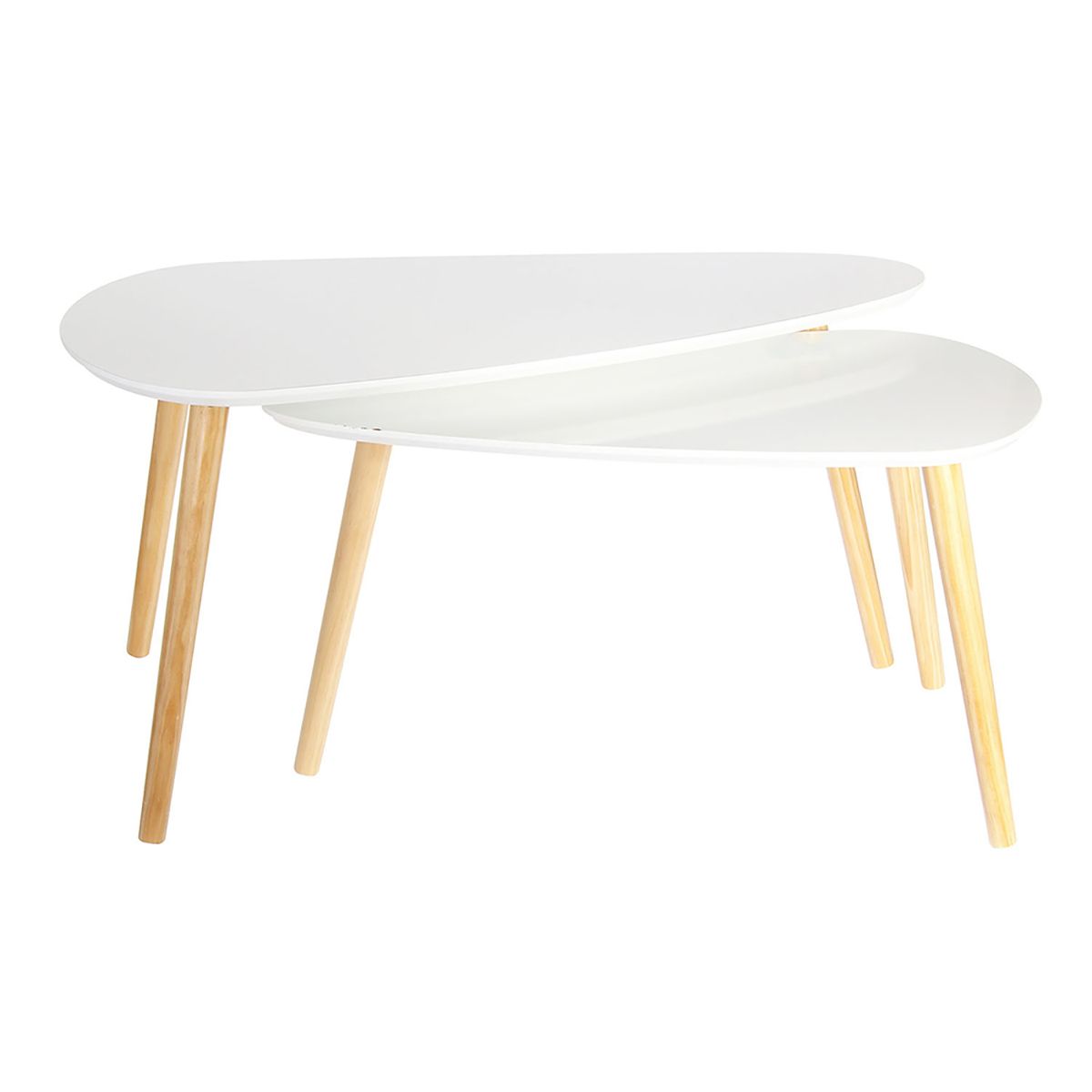 image: Image: Kivi - Lot De 2 Tables Basses Gigognes Blanches