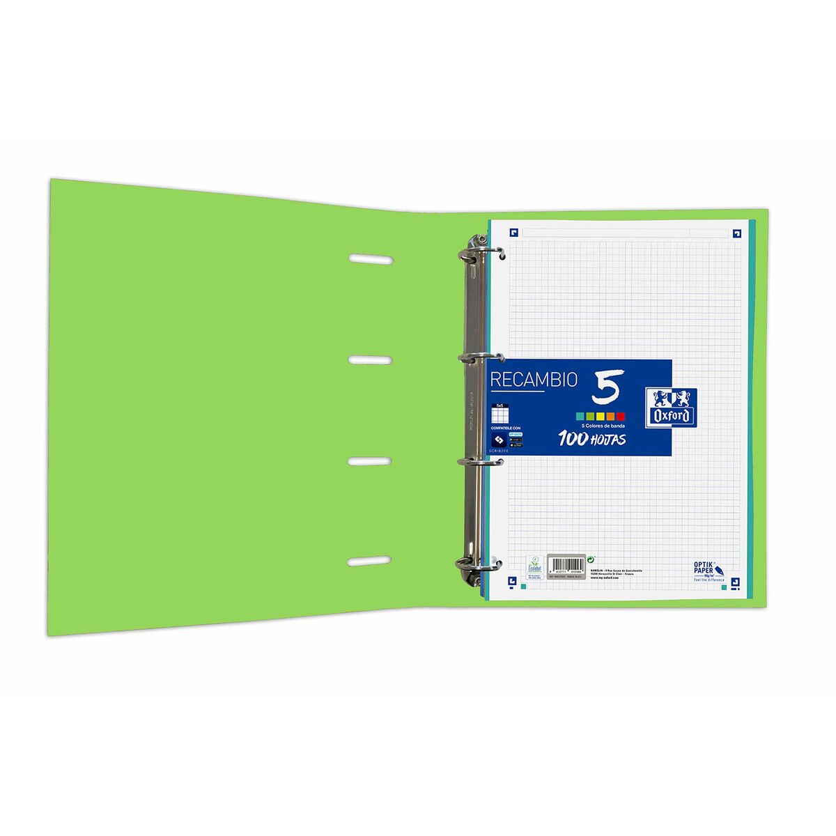 Reliure À Anneaux Oxford Classic Europeanbinder Vert A4