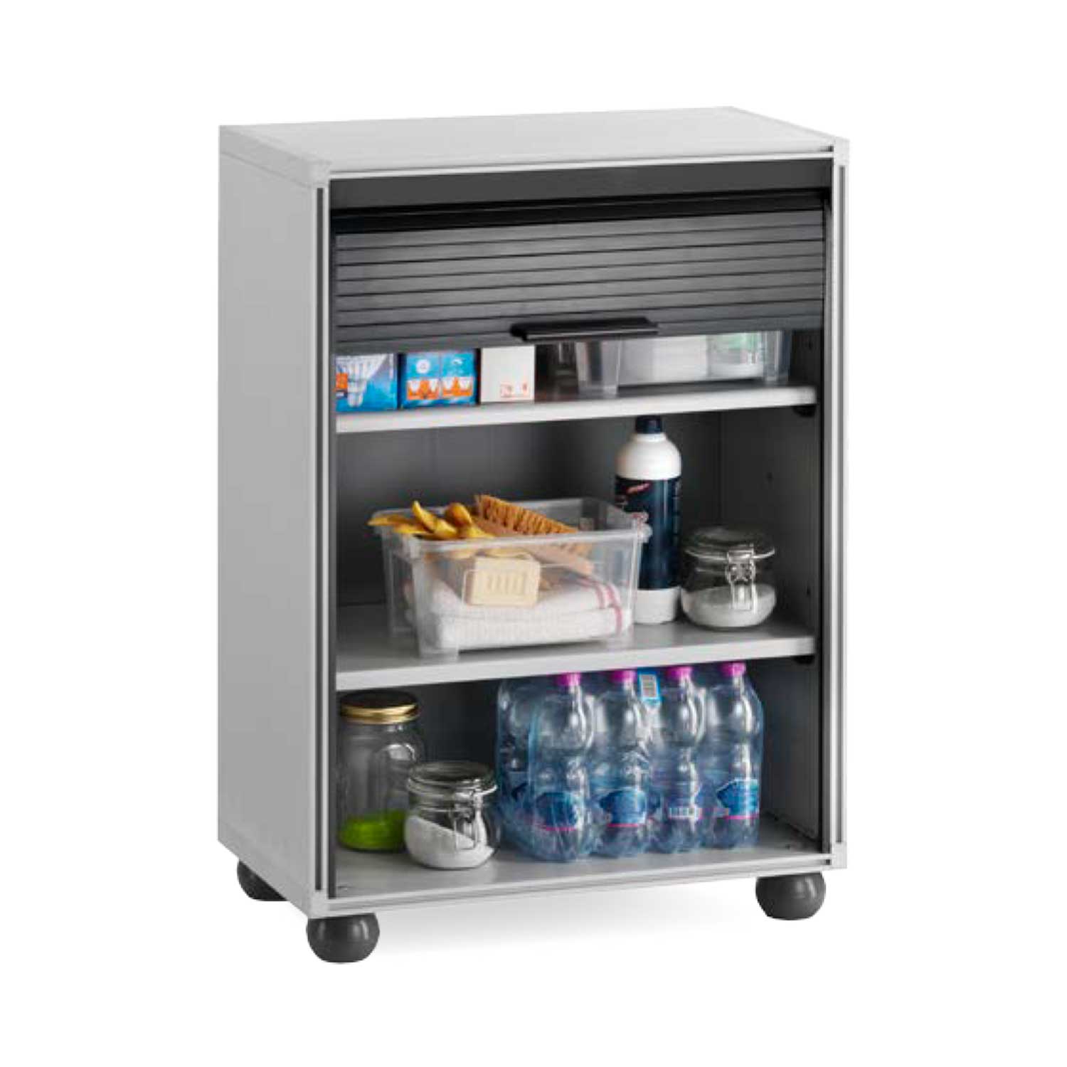 Modular Armoire Modulaire En Résine Avec Porte Roulante Et Étagères à