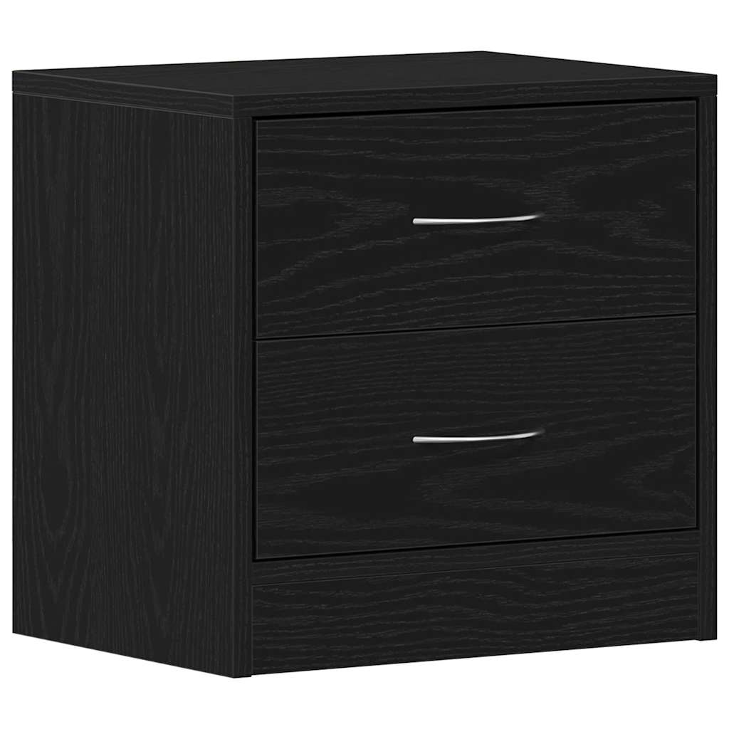 Table De Chevet | Table De Nuit | Table D'appoint Chêne Noir 40x30x40 Cm Bois D'ingénierie
