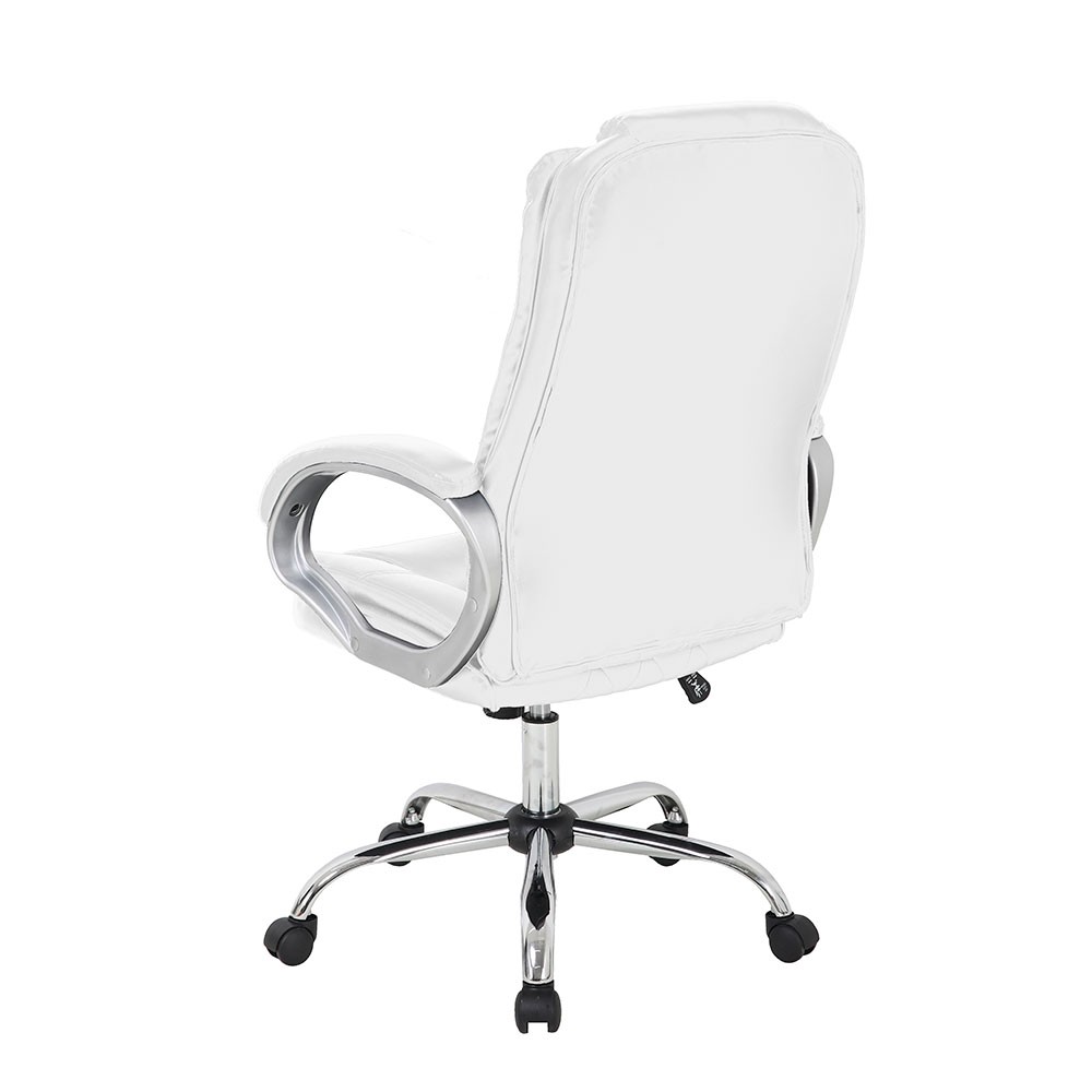 Momma Home - Fauteuil De Bureau Cash En Simili-cuir Blanc