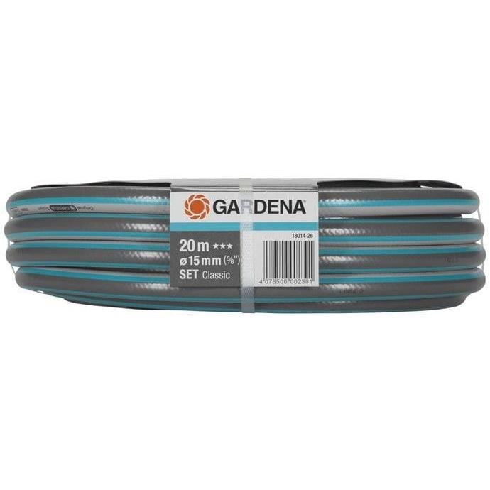 Gardena Kit Tuyau D'arrosage Classic – Longueur 20m – Ø15mm – 22 Bar (18014-26)