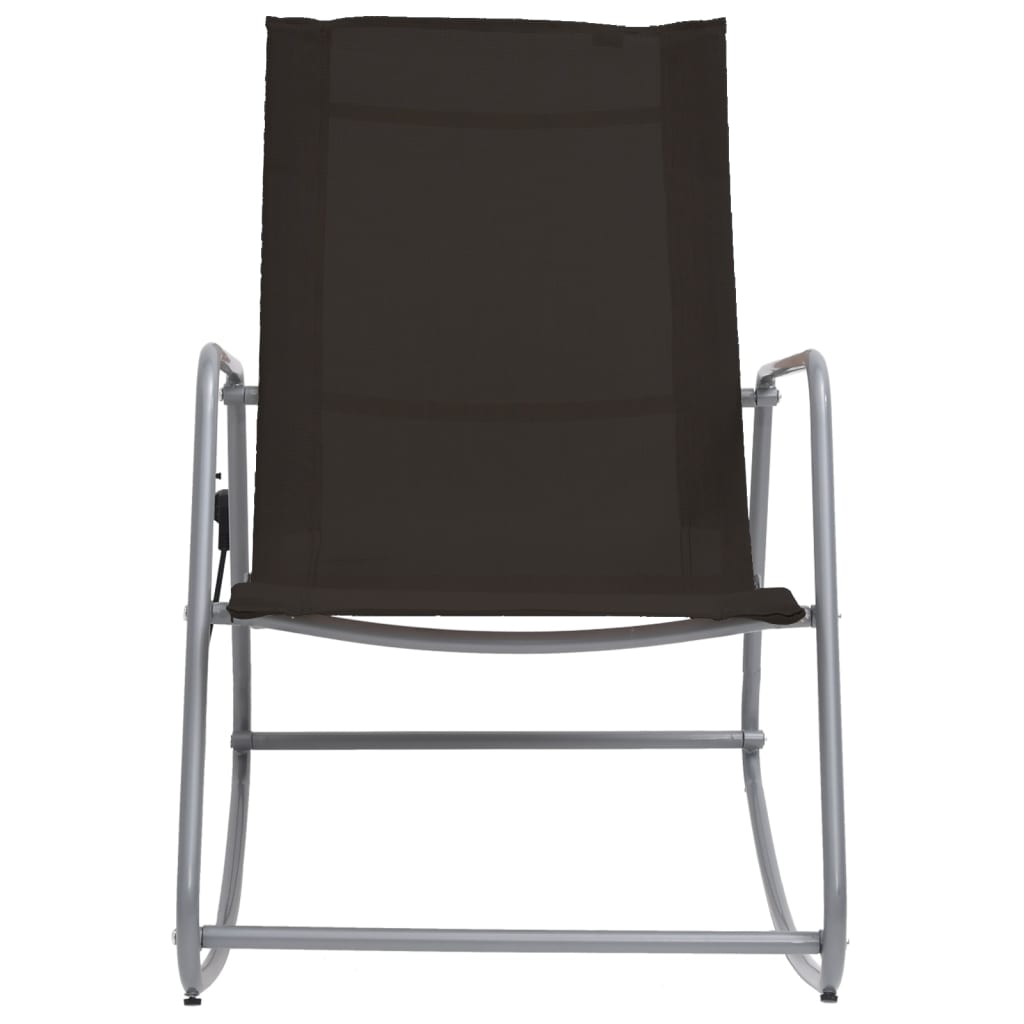 Chaise À Bascule De Jardin Noir 95x54x85 Cm Textilène