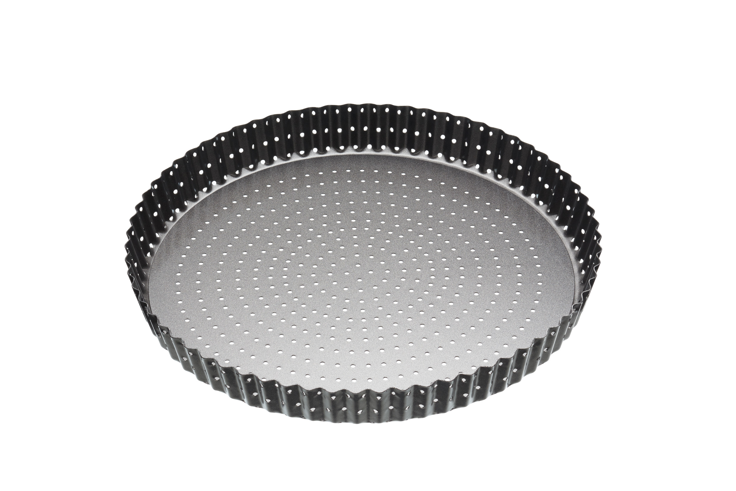 Masterclass - Moule À Quiche Antiadhésif, Perforé, Fond Amovible, Gamme Crusty Bake, Noir, 28 Cm