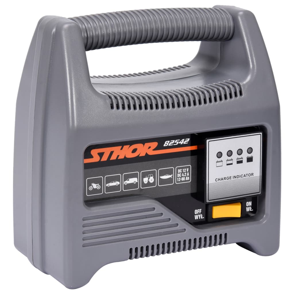 Chargeur De Batterie Avec Led 12v 6a 90ah Sthor