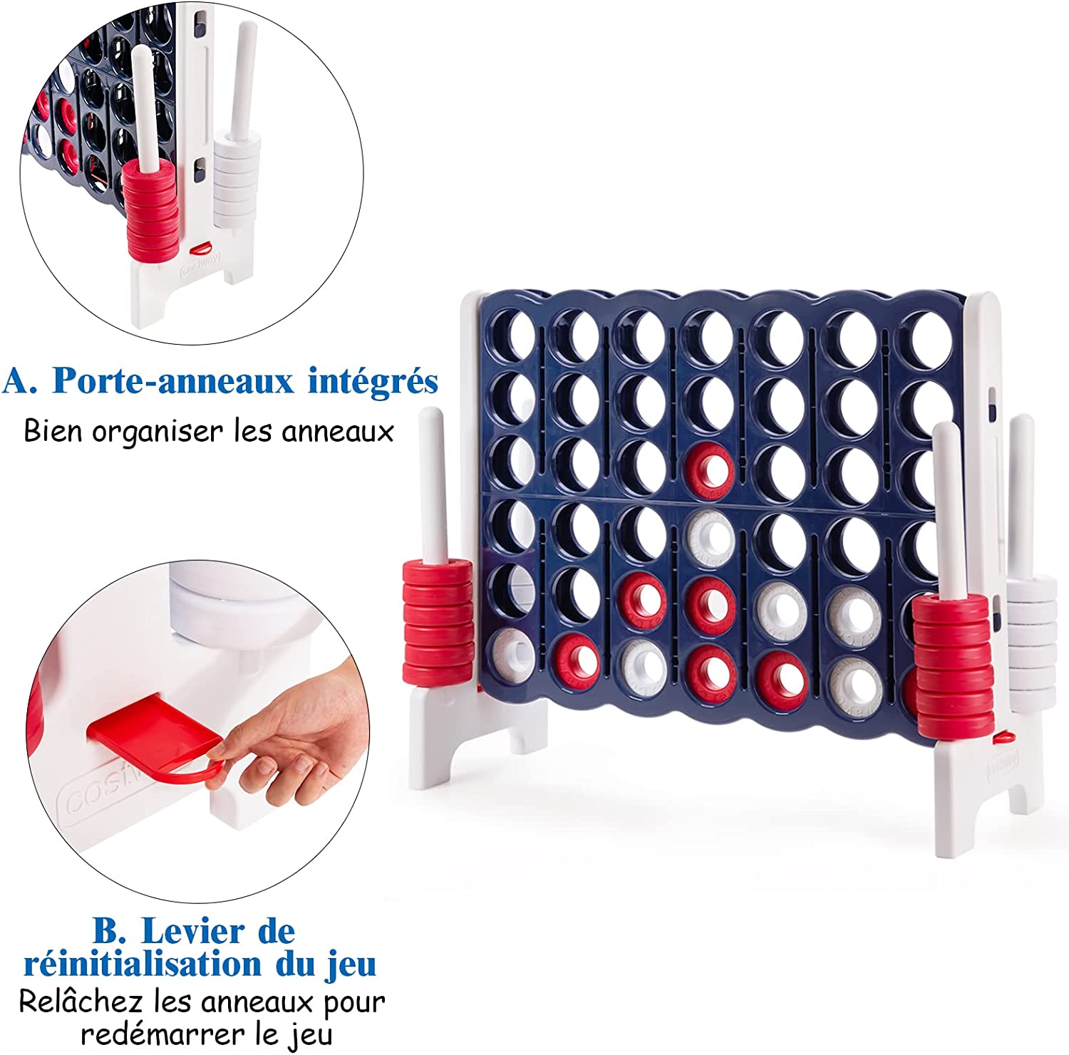 Jeux Puissance 4 Géant Pour Enfant Jeu De Société Pour Familles En Ligne Avec 42 Anneaux