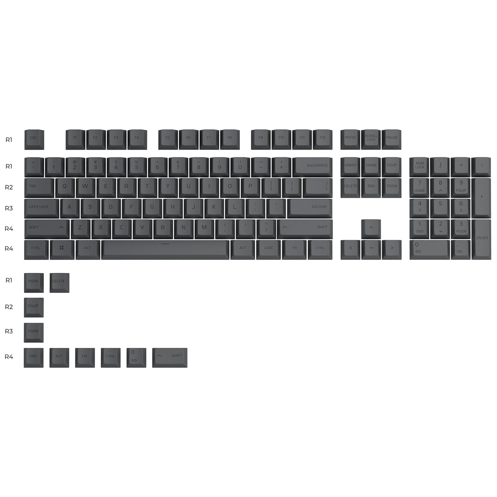 Glorious Gpbt Keycaps Ansi Us (noir)