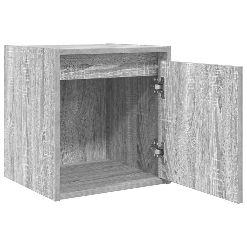 Table De Chevet | Table De Nuit | Table D'appoint Murale Sonoma Gris 38x34x40 Cm
