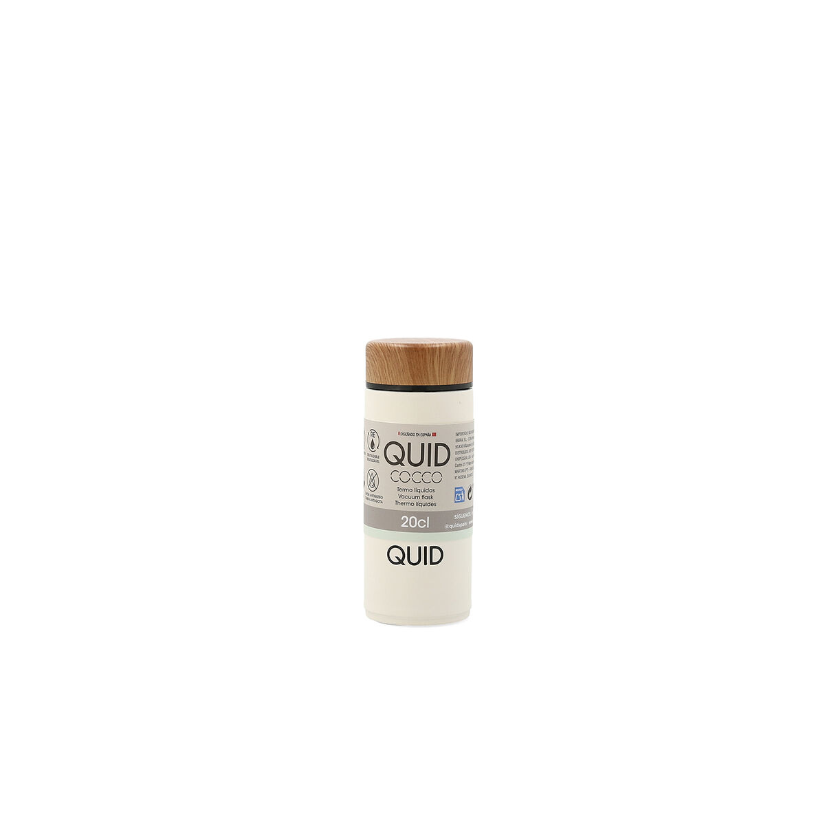 Bouteille Thermique Quid Cocco Blanc Anti-goutte 200 Ml Métal